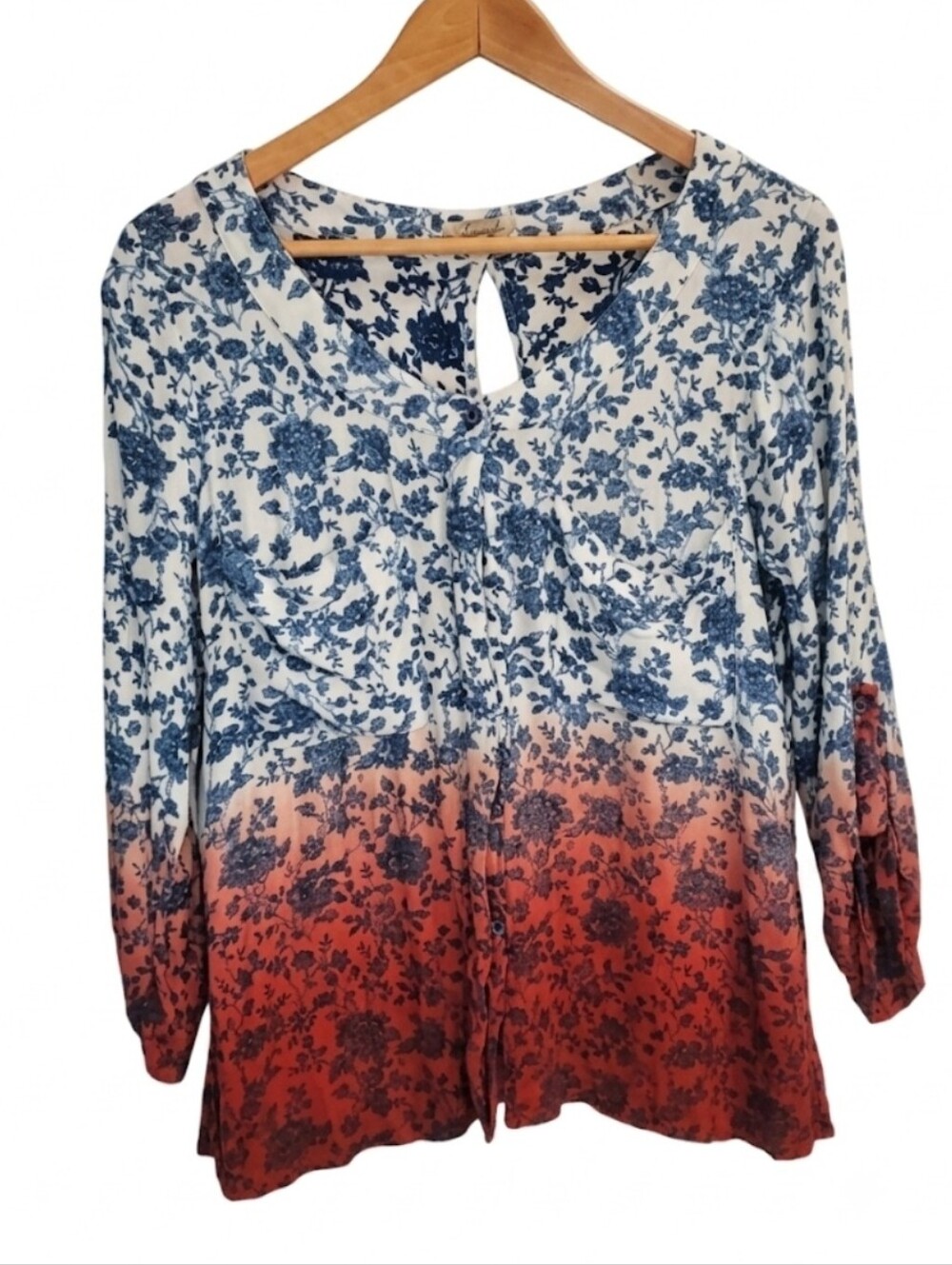 gimmicks by BKE long sleeve open back blouse